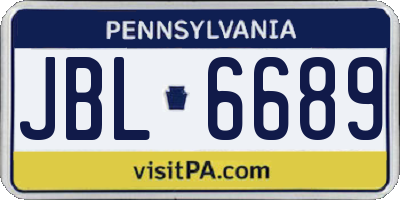 PA license plate JBL6689