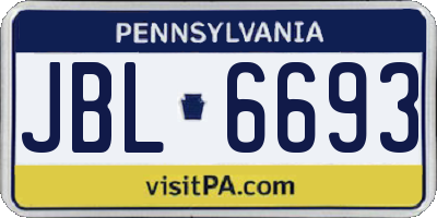 PA license plate JBL6693