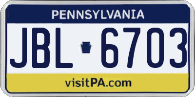 PA license plate JBL6703