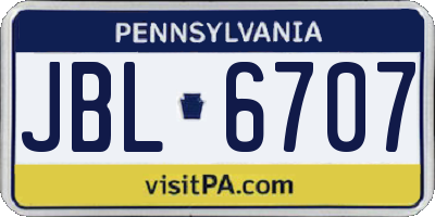 PA license plate JBL6707