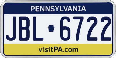 PA license plate JBL6722