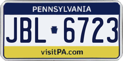 PA license plate JBL6723