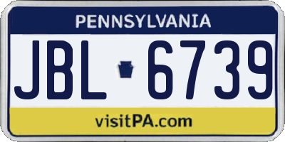 PA license plate JBL6739