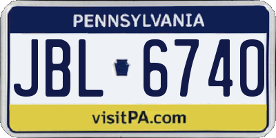 PA license plate JBL6740