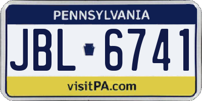 PA license plate JBL6741