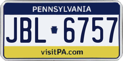 PA license plate JBL6757
