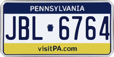 PA license plate JBL6764