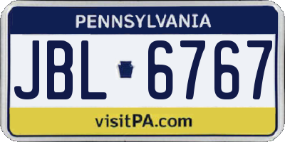 PA license plate JBL6767