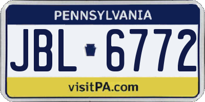 PA license plate JBL6772