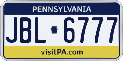 PA license plate JBL6777