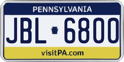 PA license plate JBL6800