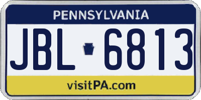 PA license plate JBL6813