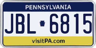 PA license plate JBL6815