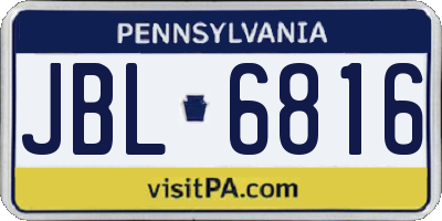 PA license plate JBL6816