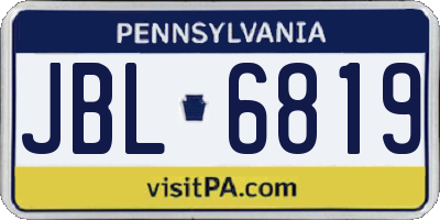 PA license plate JBL6819