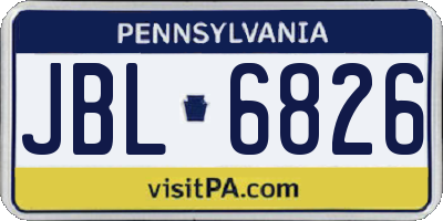 PA license plate JBL6826