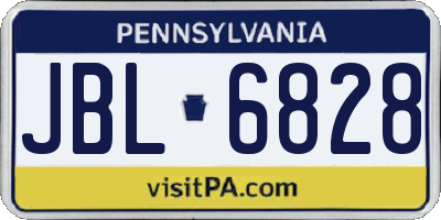 PA license plate JBL6828