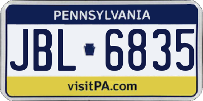 PA license plate JBL6835