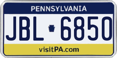 PA license plate JBL6850