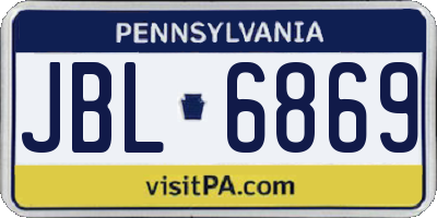 PA license plate JBL6869