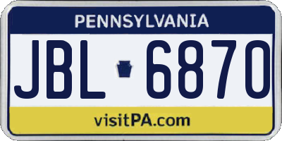PA license plate JBL6870