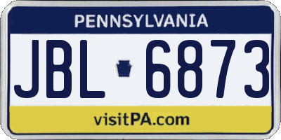 PA license plate JBL6873