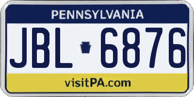 PA license plate JBL6876