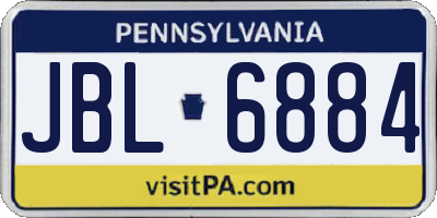 PA license plate JBL6884