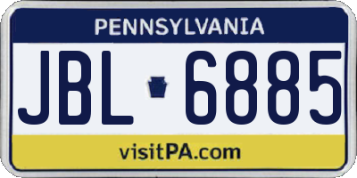 PA license plate JBL6885