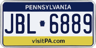 PA license plate JBL6889