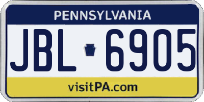 PA license plate JBL6905