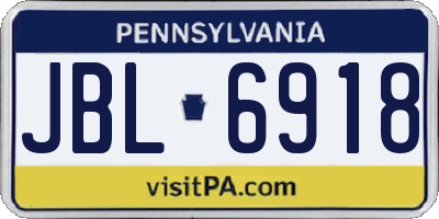 PA license plate JBL6918