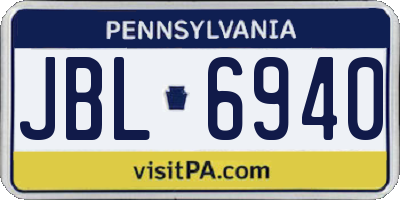 PA license plate JBL6940