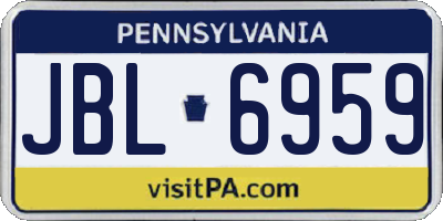 PA license plate JBL6959