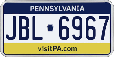 PA license plate JBL6967