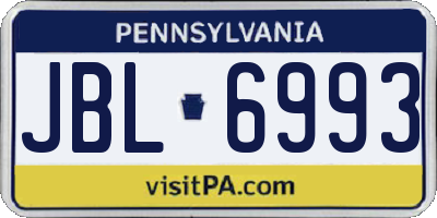 PA license plate JBL6993