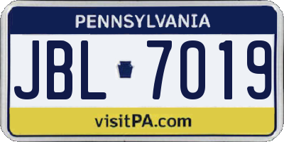 PA license plate JBL7019