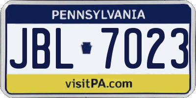 PA license plate JBL7023