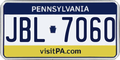 PA license plate JBL7060