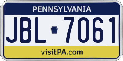 PA license plate JBL7061