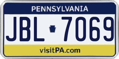 PA license plate JBL7069
