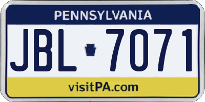 PA license plate JBL7071