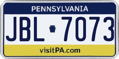 PA license plate JBL7073