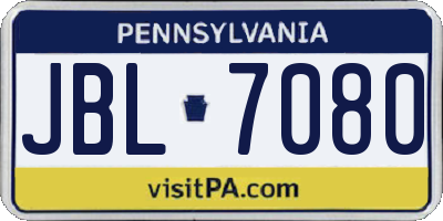 PA license plate JBL7080