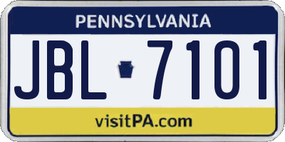 PA license plate JBL7101