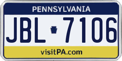 PA license plate JBL7106