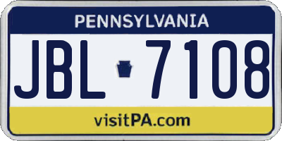 PA license plate JBL7108