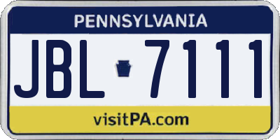 PA license plate JBL7111