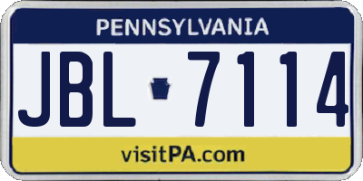 PA license plate JBL7114