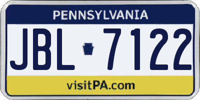 PA license plate JBL7122